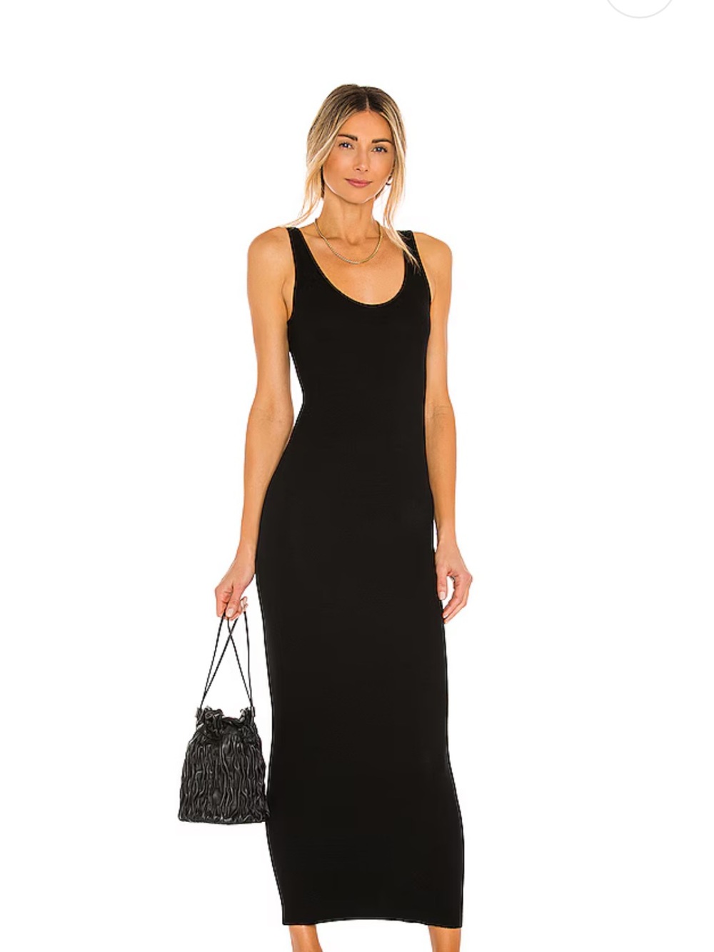 Enza Costa Black Scoop Neck Maxi Dress - Women's
